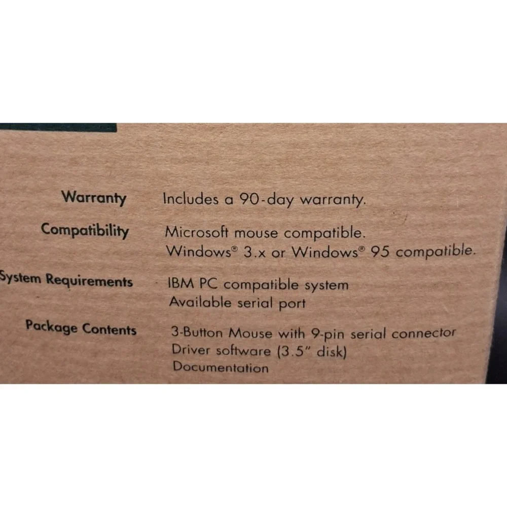 3 Button Mouse Windows and DOS Compatible NIB‎